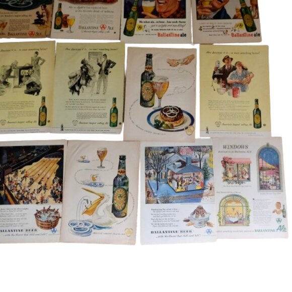 Vintage 1940s-50s BALLANTINE ALE BEER  BREWERY DECOR ART ADVERTISING~LOT OF 15 - Picture 4 of 5